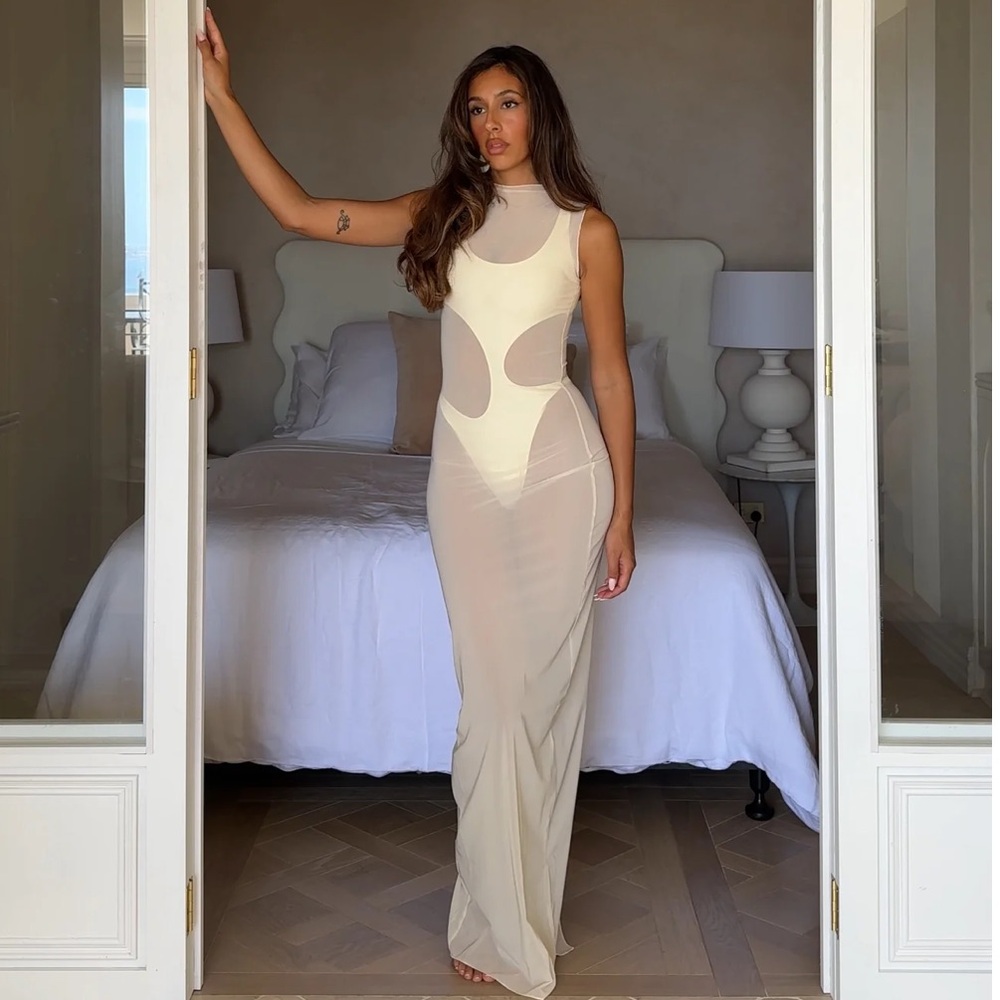 Rogue Season Bathing Suit Cover - Mesh Ivory Dress (bridal) size small